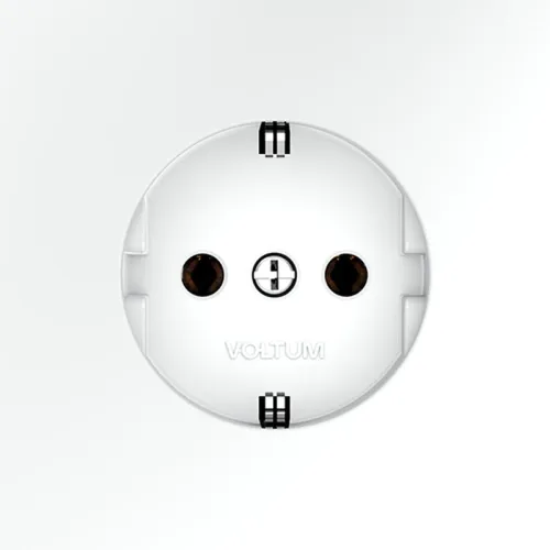 Розетка 1-м СП S70 16А с заземл. механизм бел. матов. Voltum VLS040102 фото 4