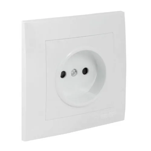 Розетка 1-м СП Валенсия 10А IP20 без заземл. защ. шторки бел. PROxima EKF EWR10-022-10 фото 3