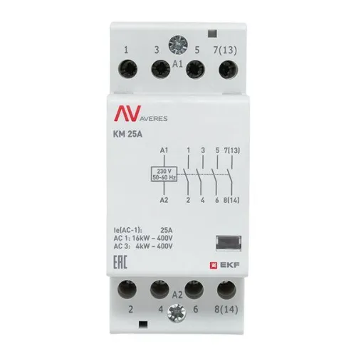 Контактор модульный КМ 25А 4NO 230В AC (2 мод.) AVERES EKF km-av-2-25-40-230V фото 9