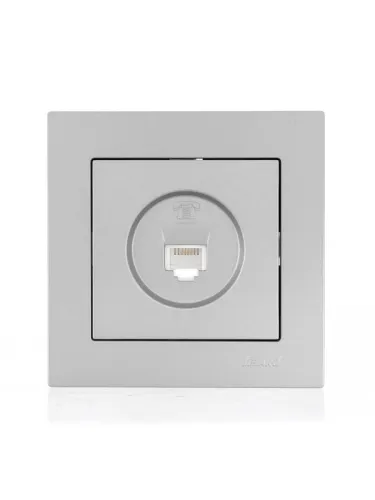 Розетка телефонная СП Vesna евро стандарт механизм платина LEZARD 742-3588-137 фото 3