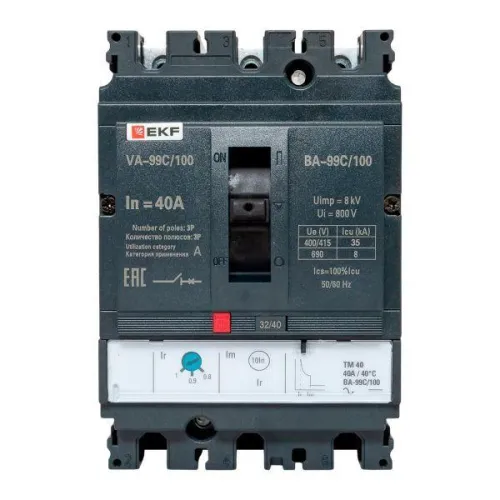Выключатель автоматический 3п 100/40А 36кА ВА-99C Compact NS PROxima EKF mccb99C-100-40 фото 3