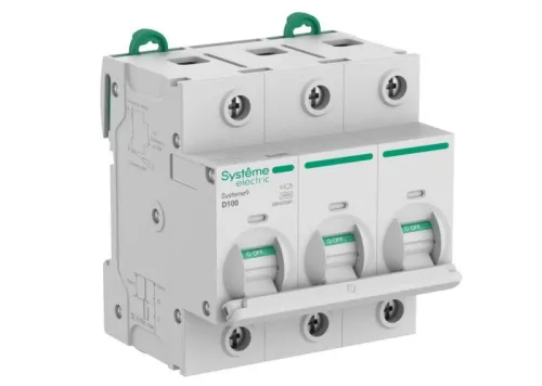 Выключатель автоматический 3п D 100А 10кА Systeme9 400В 27мм SE S9H33391
