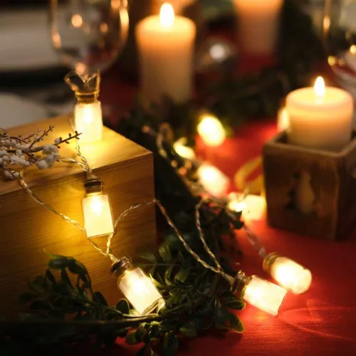 Гирлянда светодиодная "Баночки" 1.5м 10LED тепл. бел. 0.1Вт IP20 провод ПВХ прозр. элементы питания 2хAA (не в компл.) Neon-Night 303-096 фото 10