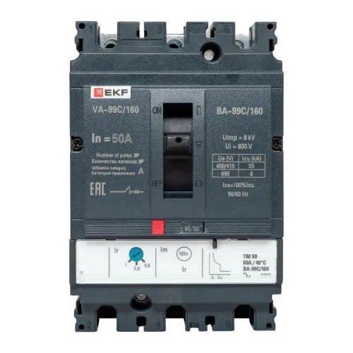 Выключатель автоматический 3п 160/50А 36кА ВА-99C Compact NS PROxima EKF mccb99C-160-50 фото 2