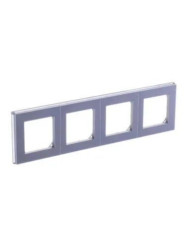 Рамка Levit 4п серебр./дым. черн. ABB 2CHH015040A6070 фото 4