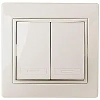 Переключатель 2-кл. СП Plano 1-107-02 10А 250В IP20 слон. кость Intro Б0053804