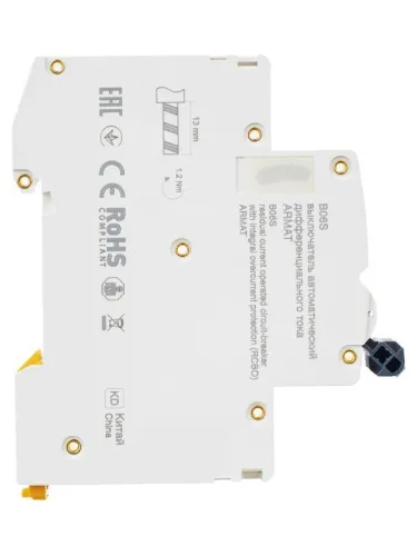 Выключатель автоматический дифференциального тока 2п (1P+N) C 13А 30мА тип A АВДТ B06S 18мм ARMAT IEK AR-B06S-1N-C13A030 фото 7