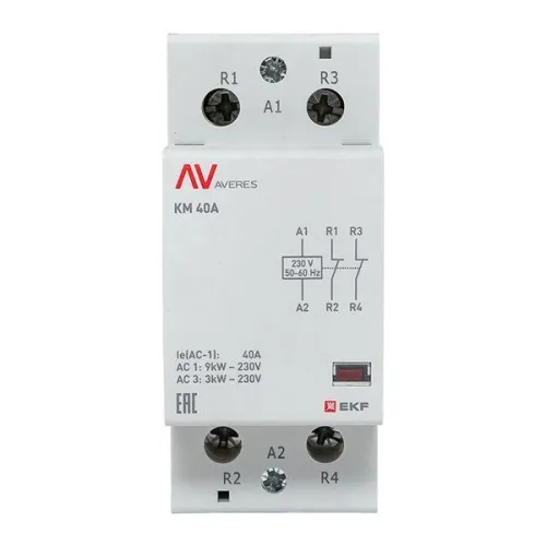 Контактор модульный КМ 40А 2NC 230В AC (2 мод.) AVERES EKF km-av-2-40-02-230V фото 2