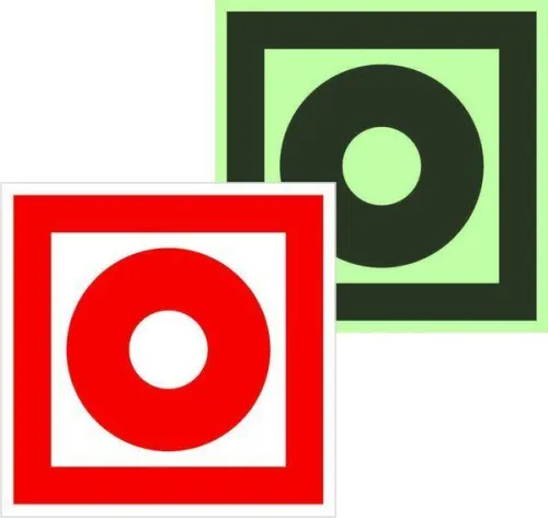 Знак F 10 "Кнопка включения установок (систем) пожарной автоматики" 200х200мм пластик с покрытием фотолюминесцентным EKF pn-f-10-f