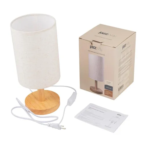 Светильник настольный JH1-01-iv 1х60Вт E27 (основа: натуральное дерево) IP20 JazzWay 5058231 фото 5