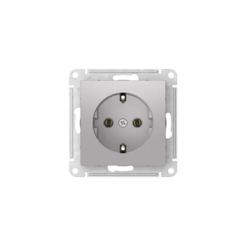 Розетка AtlasDesign 16А с заземл. быстрозажим. клем. механизм алюм. SE ATN000343S