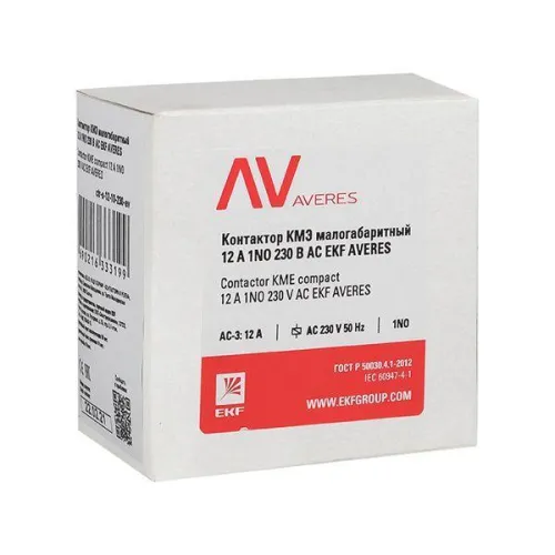 Контактор КМЭ 12А кат. 400В AC 1НО AVERES EKF ctr-s-12-10-400-av фото 3