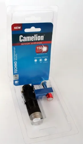 Фонарь LED5135 (LED XPE ZOOM 3 реж 1хLR6 алюм. блистер черн.) Camelion 12915 фото 7
