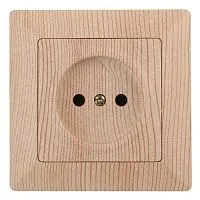 Розетка 1-м СП Solo 4-201-11 16А IP20 250В 2P без заземл. сосна Intro Б0053648