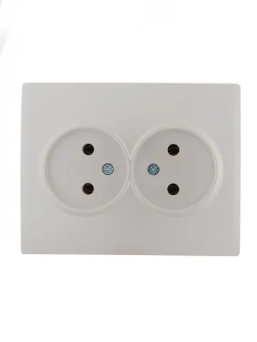 Розетка 2-м СП Karina 16А IP20 без заземл. термопласт жемчуж./бел. перламутр. LEZARD 707-3000-128B