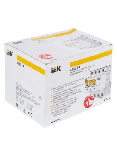 Выключатель автоматический дифференциального тока 4п (3P+N) C 32А 30мА тип A 6кА АВДТ-34 KARAT IEK MAD22-6-032-C-30 фото 11