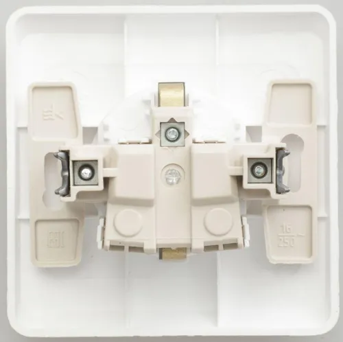 Розетка 1-м СП Этюд 16А IP20 250В с заземл. защ. шторки бел. SE PC16-004B фото 4
