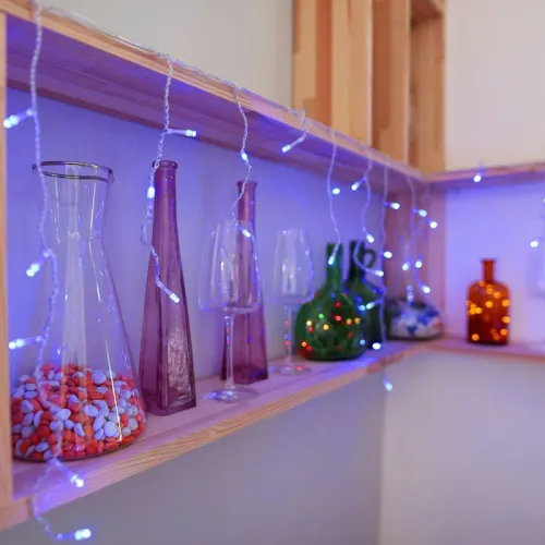 Гирлянда светодиодная "Айсикл" (бахрома) 1.8х0.5м 48LED син. 3Вт 230В IP20 провод прозр. Neon-Night 255-013 фото 8