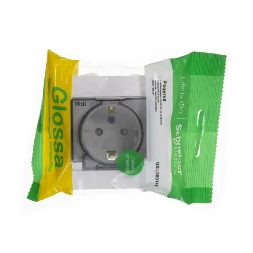 Розетка 1-м СП Glossa 16А IP44 с заземл. защ. шторки с крышкой в сборе бел. SE GSL000148 фото 11