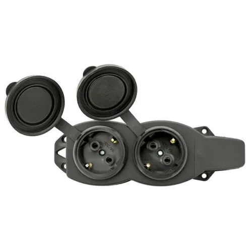 Колодка 2-м 16А IP44 2P+PE 230В с защ. крышками каучук Basic EKF RPS-018-16-230-44 фото 4