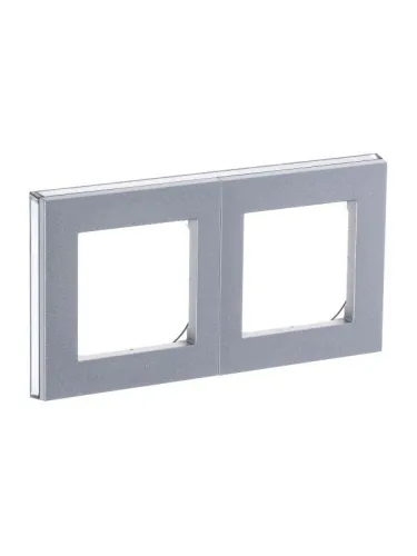 Рамка Levit 2п серебр./дым. черн. ABB 2CHH015020A6070 фото 3