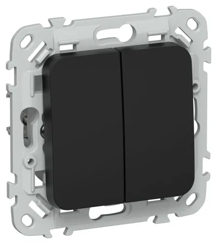 Выключатель 2-кл. СП FLITE ВС12-1-0-ФлЧ 10А механизм черн. IEK FI-V20-0-10-1-K02