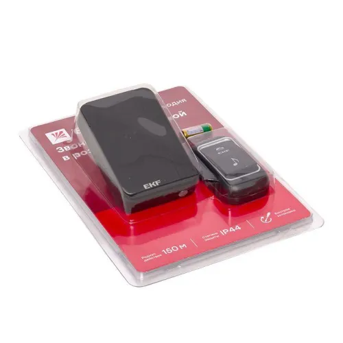 Звонок беспроводной 51 мелод. с индик. 4 уровня 230В в розетку черн. Classic EKF DBS-002B фото 3