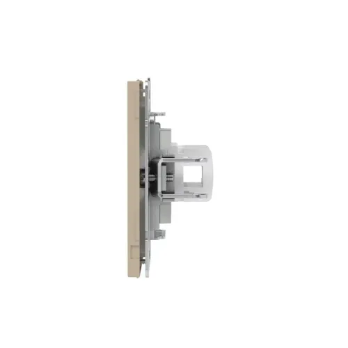 Розетка компьютерная 2-м KANT RJ45 кат.6A без шторки ванильн. марципан DKC 7015674 фото 4
