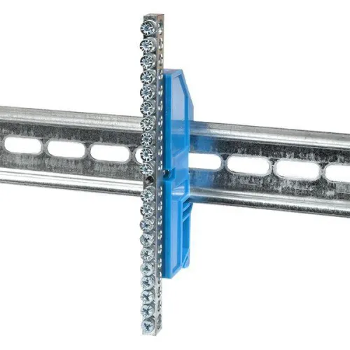Шина нулевая N 6х9 20 отверст. цинк син. изолятор на DIN-рейку PROxima EKF sn1-63-20-d фото 4