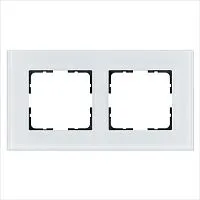 Рамка 2-м G-Glass стекло бел. White Glass Jasmart G1002GW