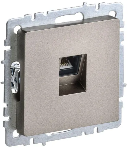 Розетка компьютерная СП RJ45 кат.6 BRITE РК11-БрШ механизм шампань IEK BR-K10-2-K37