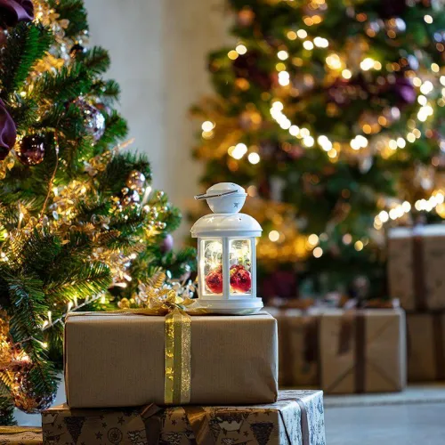 Фонарь декоративный 12х12х20.6см с шариками тепл. бел. свечение корпус бел. Neon-Night 513-062 фото 9