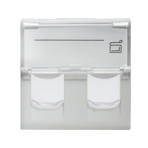 Панель лицевая 2 порта 45х45 Keystone шторки откидное маркировочное окно SUPRLAN 10-0302 фото 6