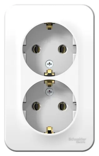 Розетка 2-м ОП Blanca 16А IP20 250В с заземл. без защ. шторок с изолир. пластиной бел. SE BLNRA010211 фото 4