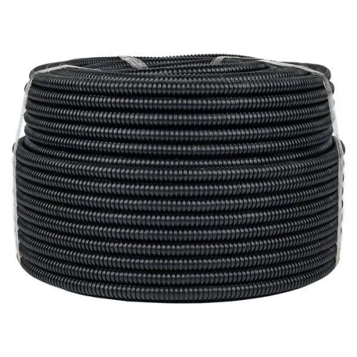 Труба гофрированная ПНД гибкая тяжелая d16мм с протяжкой черн. (уп.100м) PROxima EKF tpnd-16-t