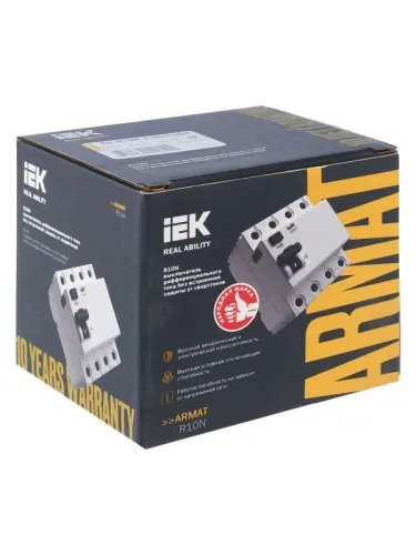 Выключатель дифференциального тока (УЗО) 4п 63А 300мА тип AC ВДТ R10N ARMAT IEK AR-R10N-4-063C300 фото 3