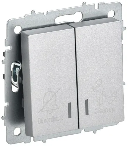 Выключатель 2-кл. BRITE 10А ВС10-2-9-БрА для отелей с индик. механизм алюм. IEK BR-V20-2-10-K47