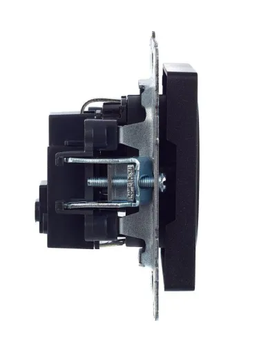 Розетка BRITE РС14-1-0-БрЧ 16А с заземл. защ. шторки механизм черн. IEK BR-R14-16-K02 фото 6