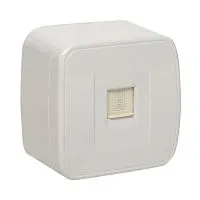 Розетка компьютерная 1-м ОП Минск RJ45 1А 120В бел. Basic EKF EGK01-035-10