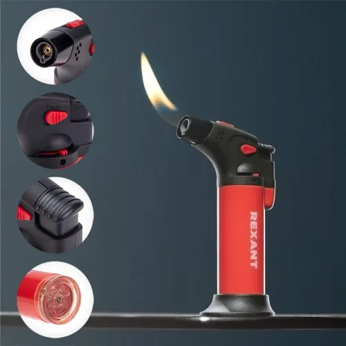 Турбо-горелка газовая заправляемая GT-11 с пьезоподжигом красн. Rexant 12-0011-2 фото 3