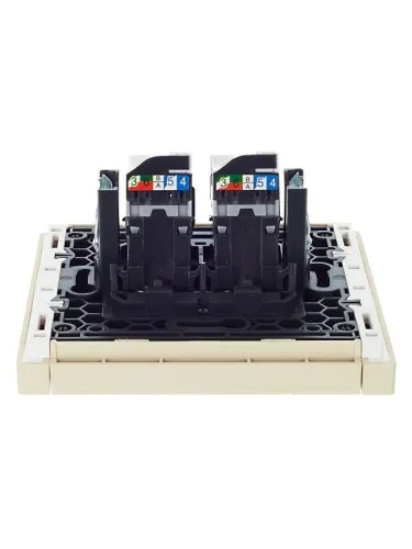 Розетка компьютерная 2-м RJ45 кат.5E FORTE&PIANO FP433 ваниль IEK FP-K20-1-K10 фото 4