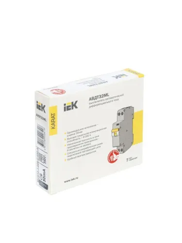 Выключатель автоматический дифференциального тока C 6А 30мА тип A АВДТ32ML KARAT IEK MVD12-1-006-C-030-A фото 3