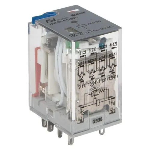 Реле промежуточное с кнопкой и мех. индикацией RPAt 22/4 5A 110В DC AVERES EKF rpat-22-4-110DC фото 7