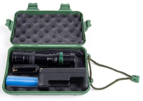 Фонарь аккумуляторный E142 CREE 3Вт фокус 3 режима 220В пластик. черн. (бокс) Ultraflash 12187 фото 16