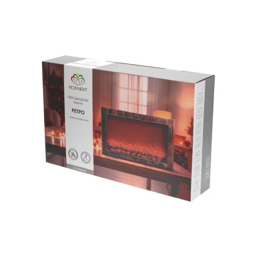 Камин светодиодный "Ретро" с эффектом живого огня 60 3х11х36 8см батарейки 3хС (в компл. не входят) или от USB (в компл.) бронз. Neon-Night 511-002 фото 5