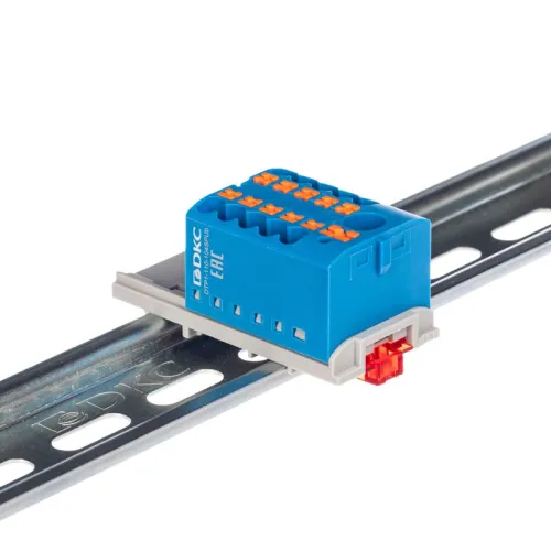 Блок распределительный зажим push-in 1 ввод 6кв.мм 10 точек подключения 25кв.мм син. DKC DTP1-110-104SPUB фото 2
