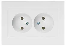 Розетка 2-м СП Accent 6-204-01 16А IP20 250В 2P AL/CU бел. Intro Б0063447
