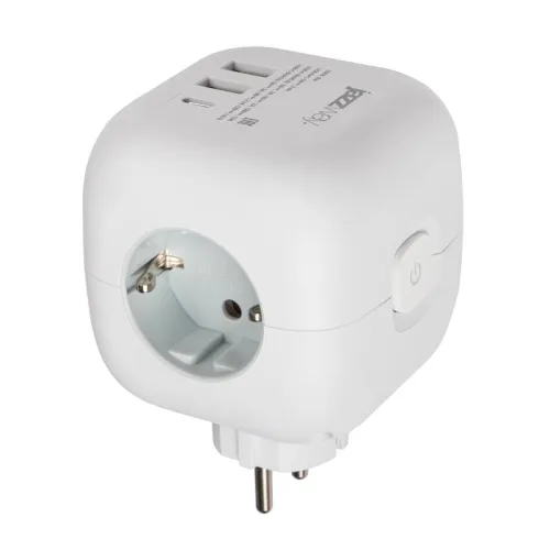 Разветвитель 3-м с заземл. 2хUSB type-A + 1х type-C AC-3UGS-wh с выкл. бел. JazzWay 5060630
