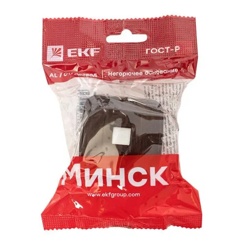 Розетка компьютерная 1-м ОП Минск RJ45 1А 120В темн. дерево EKF EGK01-035-40 фото 7