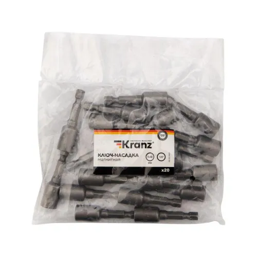 Ключ-насадка 8х48мм 1/4дюйм магнитная (уп.20шт) Kranz KR-92-0401 фото 3